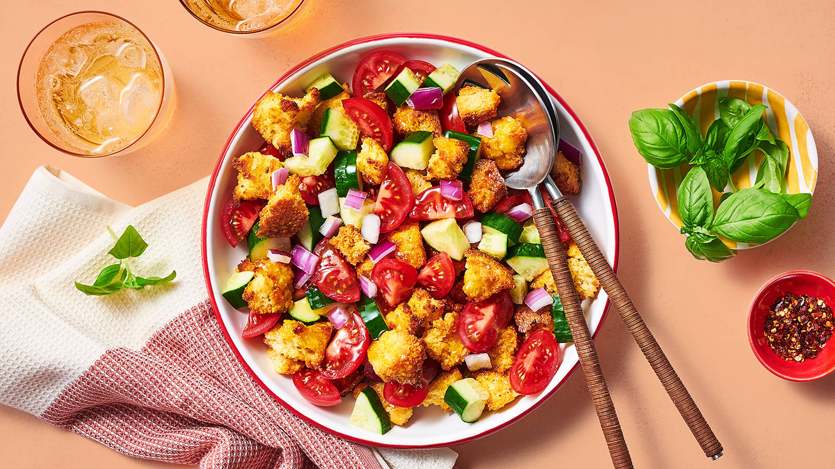 Tomato Cornbread Panzanella - Backyard Farms